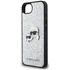Karl Lagerfeld Fixed Glitter Ikonik Metal Pin Apple iPhone 16e hátlap tok, ezüst