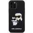 Karl Lagerfeld 3D Rubber Karl and Choupette Apple iPhone 12 / 12 Pro hátlap tok, fekete