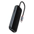 Baseus AcmeJoy 5 az 1-ben hub, USB-C - 2xUSB-A 3.0, USB-A 2.0, USB-C PD, RJ45, sötétszürke