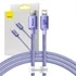 Baseus Crystal Shine USB-C-Lightning kábel, 20W, PD, 1.2m, lila