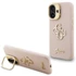 Guess PU Grained 4G Logo Stand Camera Frame iPhone 16 hátlap tok kitámasztóval, rózsaszín