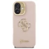 Guess PU Grained 4G Logo Stand Camera Frame iPhone 16 hátlap tok kitámasztóval, rózsaszín
