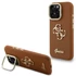 Guess PU Grained 4G Logo Stand Camera Frame iPhone 16 Pro Max hátlap tok kitámasztóval, barna