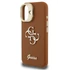 Guess PU Grained 4G Logo Stand Camera Frame iPhone 16 hátlap tok kitámasztóval, barna
