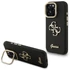 Guess PU Grained 4G Logo Stand Camera Frame iPhone 16 Pro hátlap tok kitámasztóval, fekete