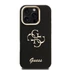 Guess PU Grained 4G Logo Stand Camera Frame iPhone 16 Pro hátlap tok kitámasztóval, fekete