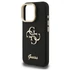 Guess PU Grained 4G Logo Stand Camera Frame iPhone 16 Pro hátlap tok kitámasztóval, fekete