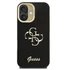 Guess PU Grained 4G Logo Stand Camera Frame iPhone 16 hátlap tok kitámasztóval, fekete