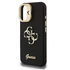 Guess PU Grained 4G Logo Stand Camera Frame iPhone 16 hátlap tok kitámasztóval, fekete