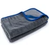 Wooze Car Towel Egyoldalas mikroszálas autó tisztító, szárító törölköző, 60 x 90 cm, 700 g / nm, szürke/kék