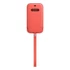 Apple iPhone 12/12 Pro MagSafe-rögzítésű bebújtatós bőr tok, pink citrus