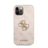 Guess PU 4G Metal Logo Apple iPhone 12/12 Pro hátlap tok, rózsaszín