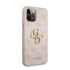 Guess PU 4G Metal Logo Apple iPhone 12/12 Pro hátlap tok, rózsaszín
