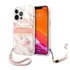 Guess TPU Marble Stripe Apple iPhone 13 Pro Max hátlap tok, rózsaszín