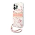 Guess TPU Marble Stripe Apple iPhone 13 Pro Max hátlap tok, rózsaszín