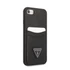 Guess Saffiano Double Card Apple iPhone SE 2022/2020/8/7 bőr hátlap tok, fekete