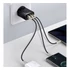 Baseus Compact gyorstöltő adapter 30W USB-C + 2XUSB-A, fekete