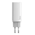 Baseus GaN2 Lite hálózati töltő adapter 65W USB-C + USB-A, fehér
