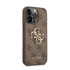 Guess PU 4G Metal Logo Apple iPhone 14 Pro hátlap tok, barna