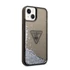 Guess Liquid Glitter Triangle Logo Apple iPhone 14 hátlap tok, fekete
