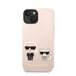 Karl Lagerfeld and Choupette Liquid szilikon hátlap tok Apple iPhone 14 Plus, rózsaszín