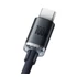 Baseus Crystal Shine USB / USB-C töltő- és adatkábel, 100W, 2m, Fekete