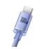 Baseus Crystal Shine USB / USB-C töltő- és adatkábel, 100W, 2m, ibolya