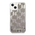 Karl Lagerfeld Liquid Glitter Monogram Apple iPhone 14 Plus hátlap tok, ezüst