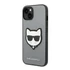 Karl Lagerfeld Saffiano Choupette Head Patch Apple iPhone 14 Plus hátlap tok, ezüst