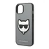 Karl Lagerfeld Saffiano Choupette Head Patch Apple iPhone 14 Plus hátlap tok, ezüst