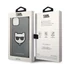 Karl Lagerfeld Saffiano Choupette Head Patch Apple iPhone 14 Plus hátlap tok, ezüst