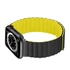 Phoner Rever Apple Watch forgatható mágneses szilikon szíj, 41/40/38mm, S/M, fekete/sárga