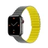 Phoner Rever Apple Watch forgatható mágneses szilikon szíj, 41/40/38mm, S/M, szürke/sárga