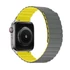 Phoner Rever Apple Watch forgatható mágneses szilikon szíj, 41/40/38mm, S/M, szürke/sárga