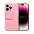 Slide Apple iPhone 13 Pro, kameravédős szilikon tok, rózsaszín
