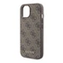 Guess 4G Metal Gold Logo Apple iPhone 15 hátlap tok, barna