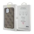 Guess 4G Metal Gold Logo Apple iPhone 15 hátlap tok, barna