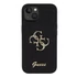 Guess Glitter Script Big 4G Apple iPhone 15 hátlap tok, fekete