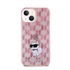 Karl Lagerfeld Monogram Choupette Apple iPhone 15 hátlap tok, rózsaszín