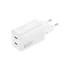 4smarts PDplug Dual töltő adapter 2xUSB-C, 45W, fehér