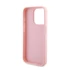 Guess PU Leather Iridescent Metal Script iPhone 15 Pro tok, rózsaszín