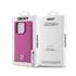 DKNY PU Leather Repeat Pattern Stack Logo Apple iPhone 15 Pro Magsafe tok, rózsaszín