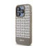 DKNY PU Leather Repeat Pattern Bottom Stripe Apple iPhone 15 Pro tok, barna