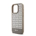 DKNY PU Leather Repeat Pattern Bottom Stripe Apple iPhone 15 Pro tok, barna