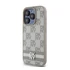 DKNY PU Leather Checkered Pattern and Stripe Apple iPhone 15 Pro tok, bézs