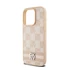 DKNY PU Leather Checkered Pattern and Stripe Apple iPhone 15 Pro tok, rózsaszín