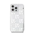 DKNY Liquid Glitter Checkered Pattern iPhone 15 Pro Max hátlap tok, átlátszó