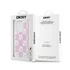 DKNY Liquid Glitter Checkered Pattern iPhone 15 Pro hátlap tok, rózsaszín