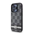 DKNY PU Leather Checkered Pattern and Stripe iPhone 13 Pro Max hátlap tok, fekete