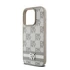 DKNY PU Leather Checkered Pattern and Stripe iPhone 15 Pro Max hátlap tok, bézs